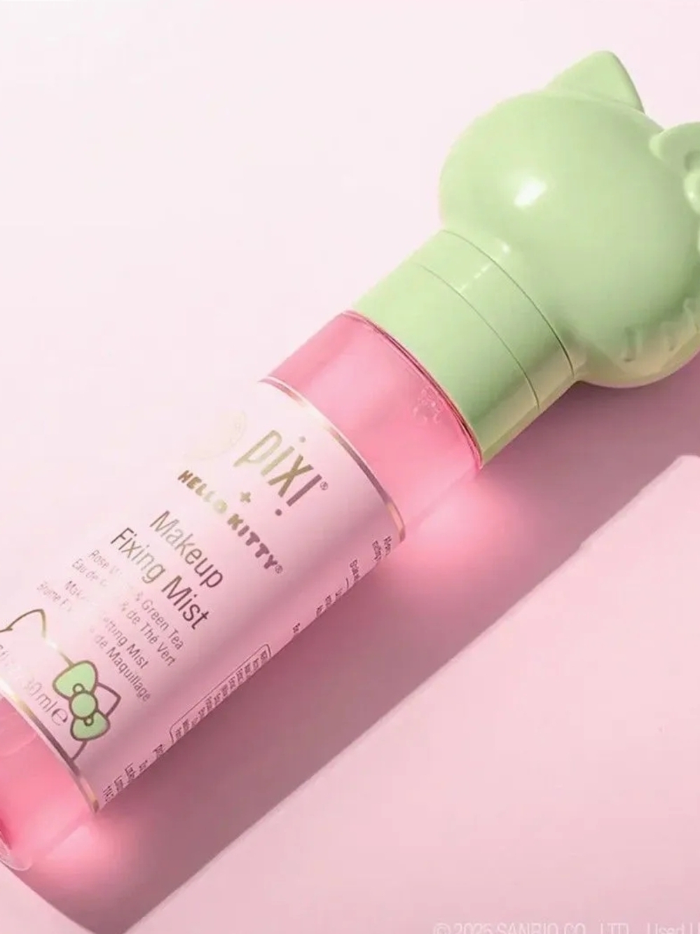 Pixi Pink Makeup Fixing Mist with Green Kitty Cap